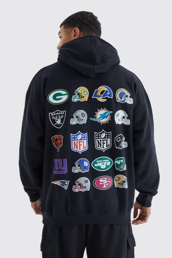 NFL OVERSIZED MULTI TEAM PRINT HOODIE