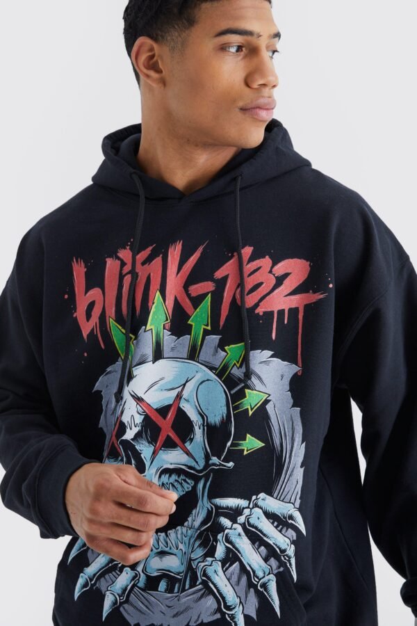 OVERSIZED BLINK 182 SKELETON LICENSE HOODIE