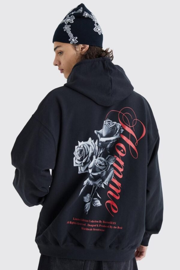 OVERSIZED HOMME FLOWER HOODIE